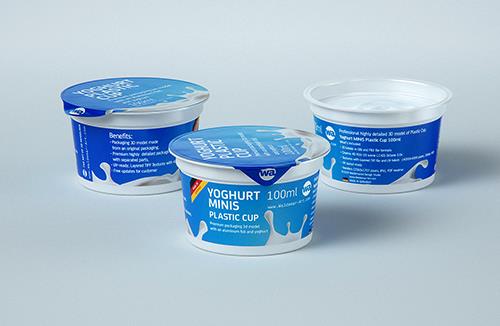 Packaging 3D model pak of Tetra Pack Top Midi 330ml with Bajkal