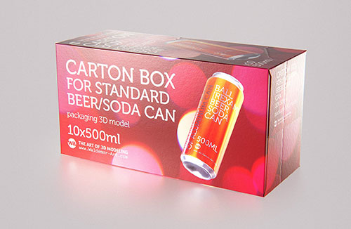 Ground Coffee Packaging 500g 3d model pack