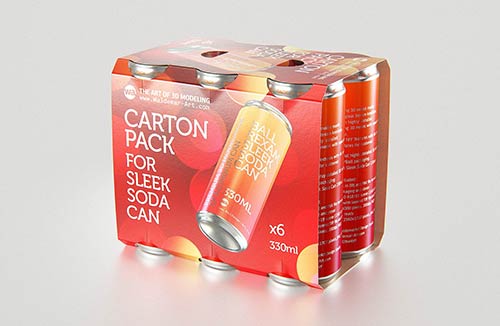 Packaging 3D model of Elopak Pure-Pak Diamond Curve 250ml