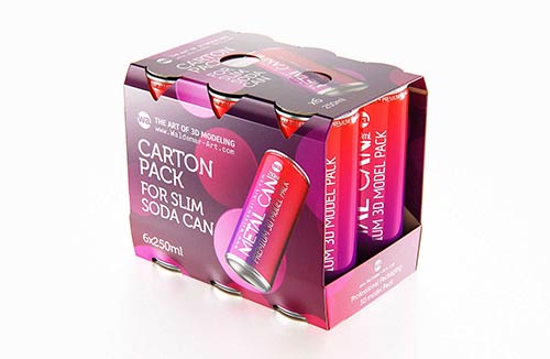 Elopak Pure-Pak Diamond Square 500ml carton packaging 3D model pack