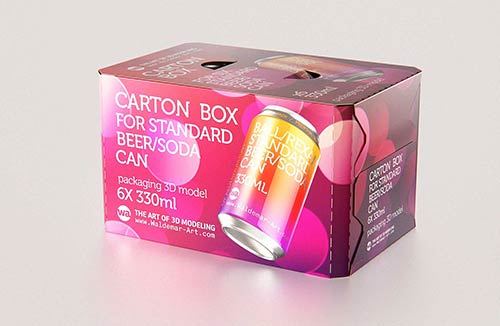 Packaging 3D model of Elopak Pure-Pak Diamond Curve 330ml