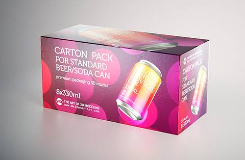 Elopak Pure-Pak Diamond Square 250ml carton packaging 3D model pack