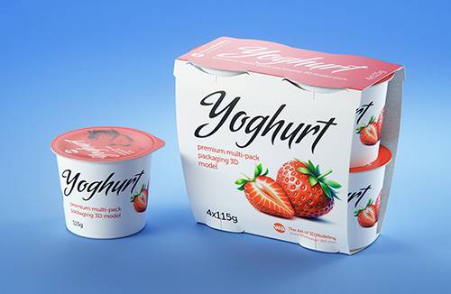 Tetra Pack Brick Slim 125ml with Pull Tab and a packaged straw packaging 3d model pak