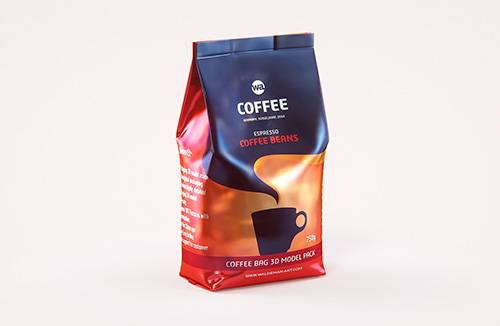 BIO Coffee Plastic Bag (1000gr) 1Kg packaging 3D model