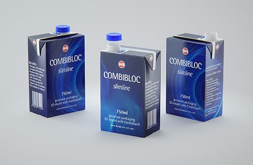 Tetra Top Base 500ml with tethered cap C38Pro premium carton packaging 3d model