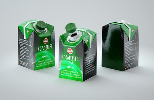 Trio - packaging 3d models of glass bottles for oil, vinegar or milk