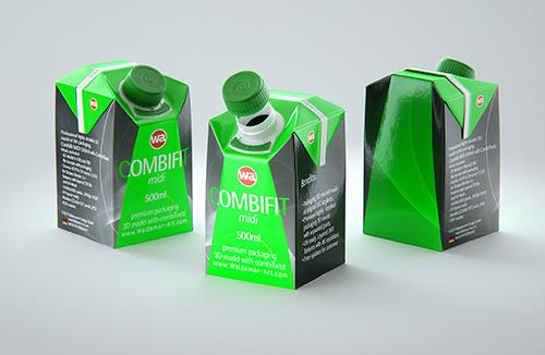 Packaging MockUp of Tetra Pack Evero Aseptic Base-D 1000ml with OrionTop-O38A Front View