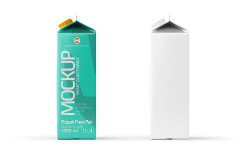Carton Mockup of Tetra Pack Prisma 500ml Front View