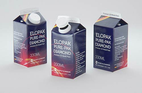 Tetra Pack Brick Mid 1000ml with FlexiCap PSD Mockup Front View