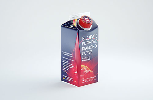 3D model pak of Tetra Pack Gemina Square 500ml package with StreamCap opening