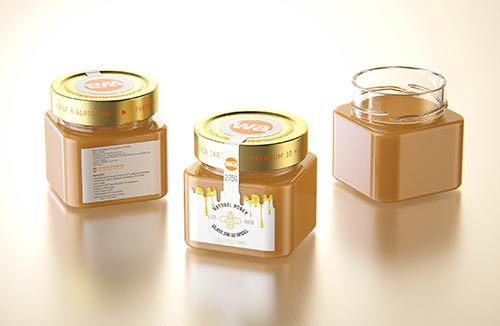 Vanilla Milk Glass bottle 500ml packaging 3D model with a screw cap and a glass of milk