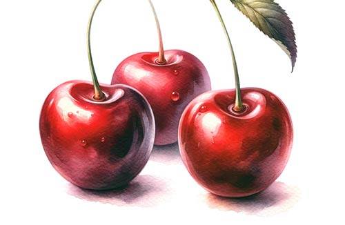 Premium Digital Watercolor illustration with two green olives and leaves