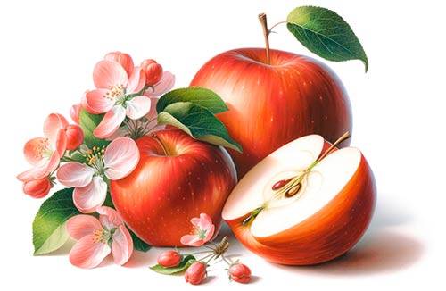 Watercolor Illustration of Black currant twig with a medium-sized green leaf