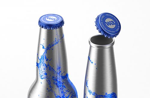 Solar - packaging 3d model of the glass bottle for various products