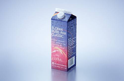 Packaging MockUp of Tetra Pack Evero Aseptic Base-D 1000ml with OrionTop-O38A Side View