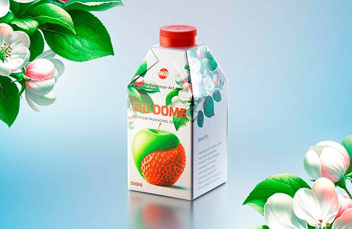 Packaging MockUp of Tetra Pack Evero Aseptic Base-D 1000ml with OrionTop-O38A Front View