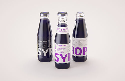 Milk Glass bottle 1000ml packaging 3D model with a screw cap and a glass of milk