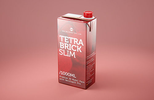 Tetra Top Base 500ml with tethered cap C38Pro premium carton packaging 3d model