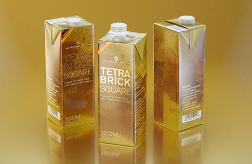 Premium milk packaging 3D model of Elopak Pure-Pak Sense 1000ml with tethered cap TwistFlip 29