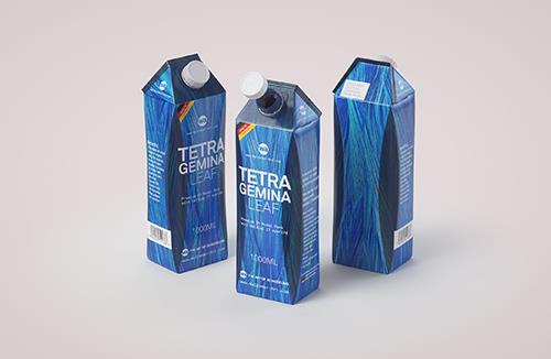 Tetra Pack Gemina Aseptic 1000ml Square Package MockUp with StreamCap Front View