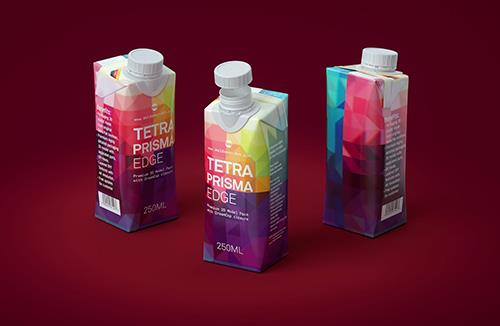 Tetra Pack Brick EDGE Aseptic 1000ml Premium Packaging 3D model pak with LightCap 30