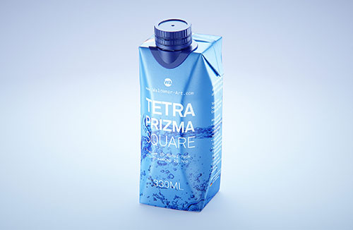 Mockup of Elopak Pure-Pak Diamond-Curve 1000ml packaging - Front view