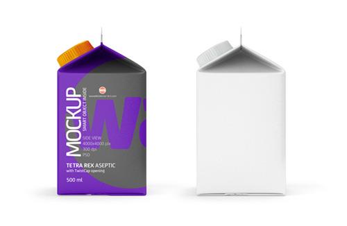 Tetra Pack Brick EDGE 500ml Premium packaging 3D model pak with SimplyTwist34 closer