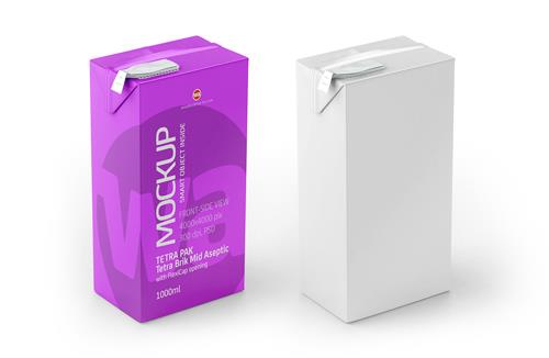 SIG CombiBloc Small 250ml with perforation and a straw hole packaging 3D model pak