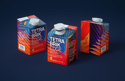 Tetra Pack Brick Slim 330ml with a Straw and Pull Tab packaging 3D model pak