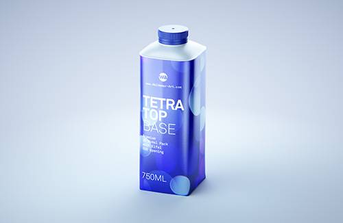 Carton multi-pack packaging for 4x330ml Tetra Prizma Square premium 3D model 