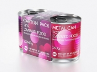 2x140g Metal Can for Canned Food Carton Pack 3D model