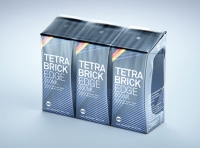 Premium 3D Model of 3x200ml Tetra Brik Edge Cartons in Shrink Film Wrap