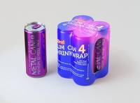 Premium Packaging 3D Model of 4x250ml Slim Soda Cans in Shrink Film Wrap
