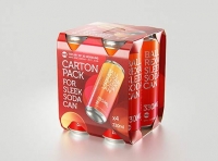 Premium Packaging 3D Model of carton box for 4x330ml Sleek Soda Can  