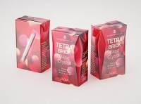 Tetra Pack Brick Base Crystal 250ml Premium packaging 3d model with a straw