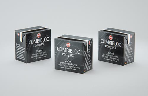 SIG combiBloc Compact 250ml with perforation, straw hole and no opening packaging 3D model