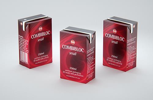 SIG CombiBloc Small 250ml with perforation and a straw hole packaging 3D model pak