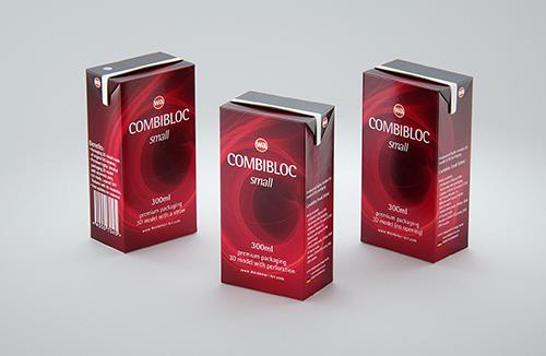 SIG CombiBloc Small 300ml with perforation and a straw hole packaging 3D model pak