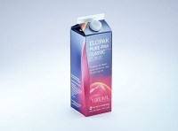 Premium carton packaging 3D model of Elopak Pure-Pak Classic Curve 1000ml with tethered cap TwistFlip 29