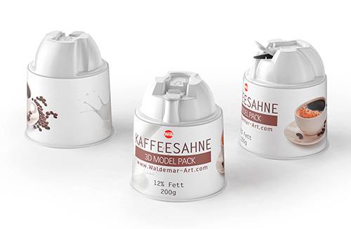 Coffee Cream 200g packaging 3d model of a plastic package