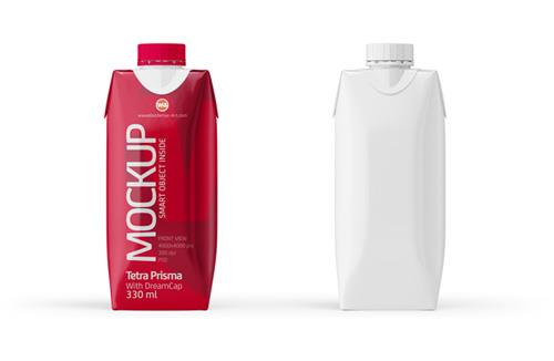 Tetra Pack Prisma 330ml with DreamCap Mock-up - Front view