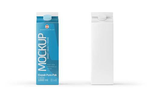 Elopak Pure-Pak Classic 1000ml Photoshop Mockup - Front view