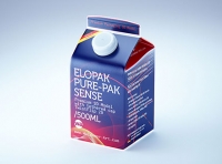 Premium milk packaging 3D model of Elopak Pure-Pak Sense 500ml with tethered cap TwistFlip 29