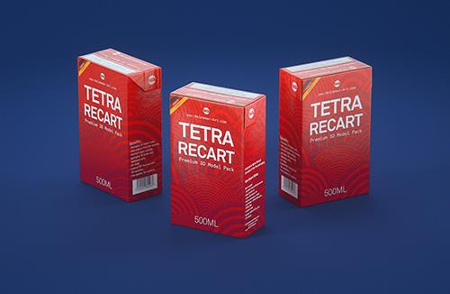 Tetra Pack Recart 500ml Premium carton packaging 3D model pak