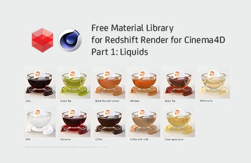 Free Redshift Material Pack/Library for Cinema 4D - Part 1 - Liquids