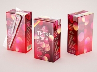 Tetra Pack Brick Slim 125ml with Pull Tab and a packaged straw packaging 3d model pak