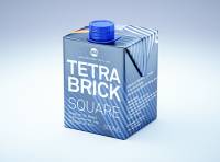 Tetra Pack Brik Square 500ml packaging with tethered cap HeliCap26 Pro premium 3d model