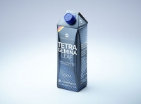 Premium packaging 3D model of Tetra Gemina Leaf 1000ml with tethered cap HeliCap 26 Pro