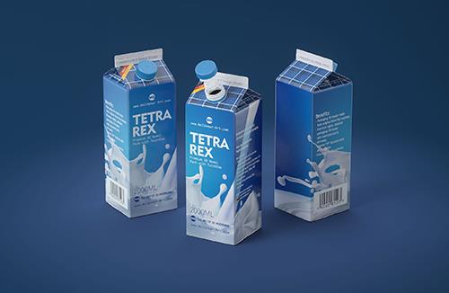 Tetra Pack Rex Mid 2000ml carton package 3D model pak with TwistCap