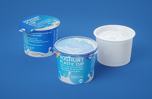 Yoghurt Plastic Cup (short version) 500ml Premium packaging 3D model